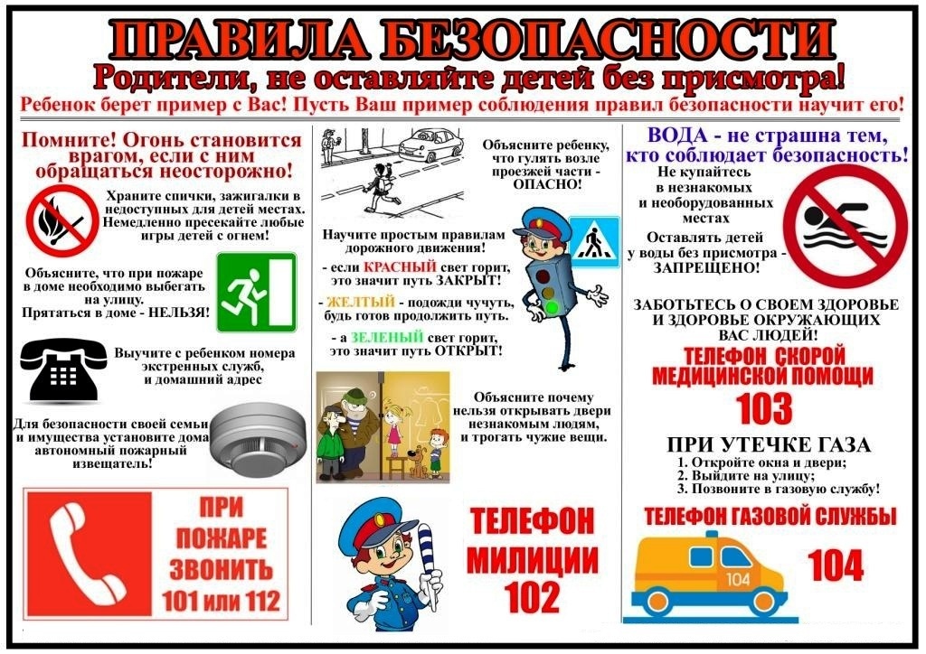 Правила безопасности во время весенних каникул.