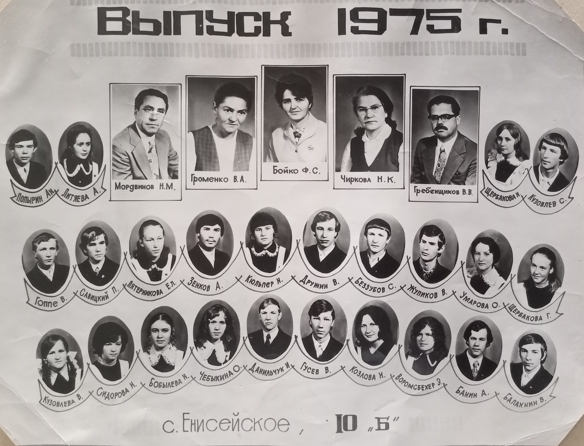 1975 год. 10 Б класс